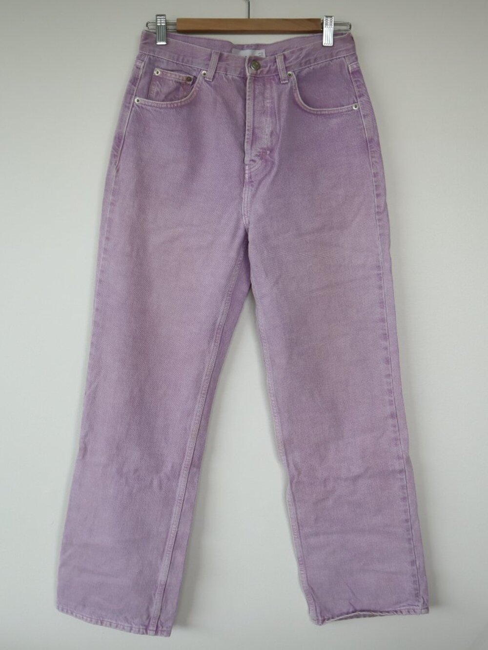 Topshop Lavender Straight Leg Jeans, 30/30